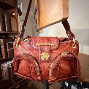 Botkier Rustic Copper Leather Shoulder Bag with Gold Hardware